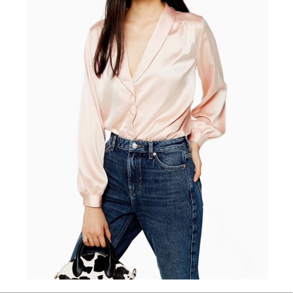 Top shop Scallop Satin Shirt
